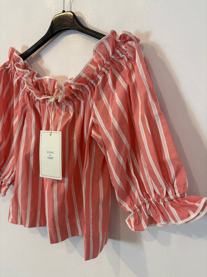 SÉZANE x ANDION. Blusa rosa rayas