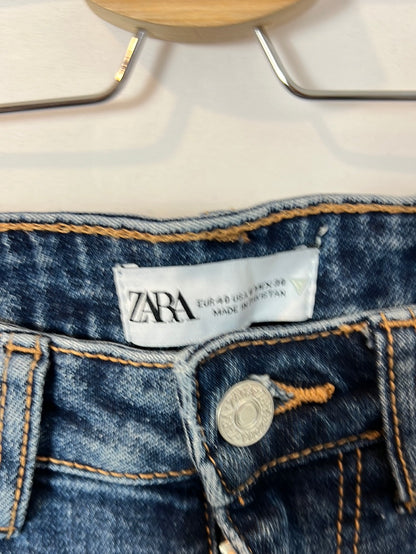 ZARA. Denim cropped flecos. T 40