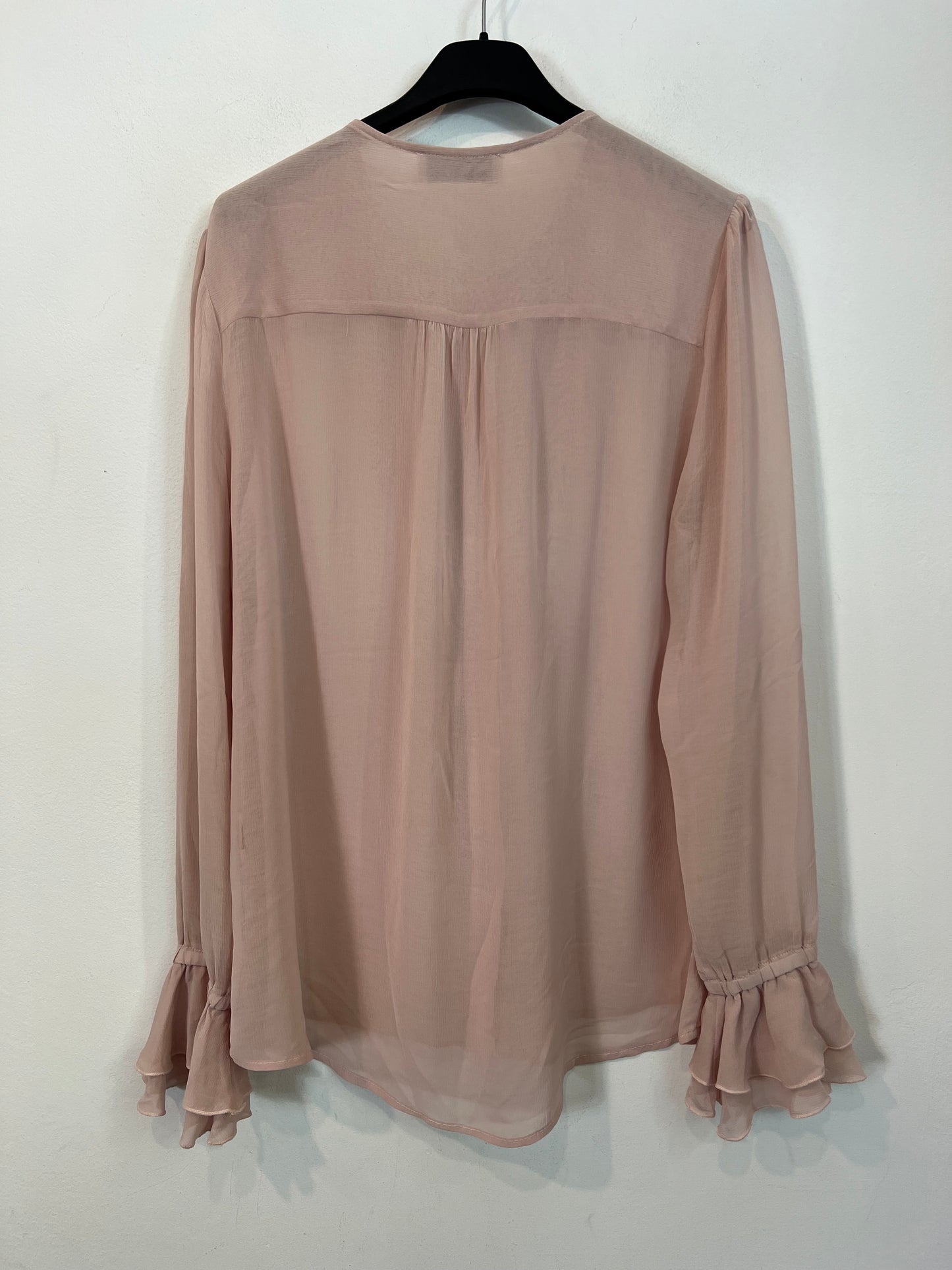 JAVIER SIMORRA. Blusa rosa volante Tu(m)