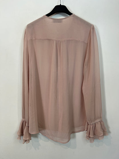 JAVIER SIMORRA. Blusa rosa volante Tu(m)