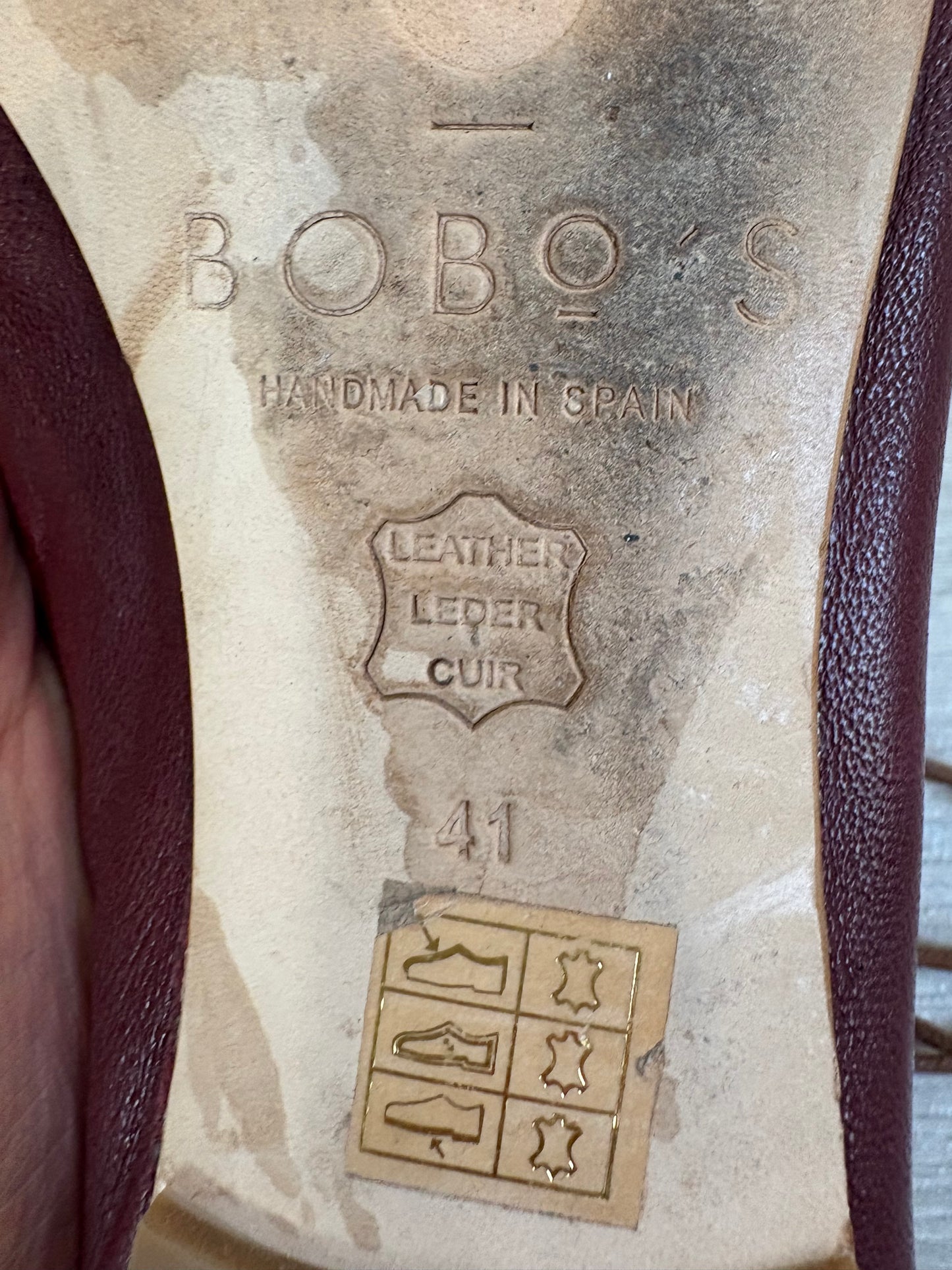 BOBO´S. Bailarina granate piel tiras