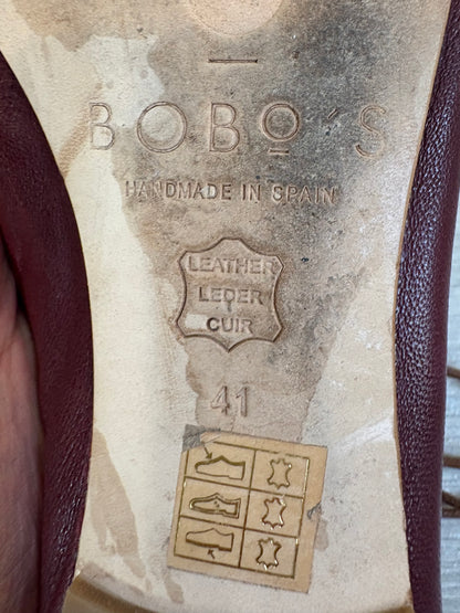 BOBO´S. Bailarina granate piel tiras