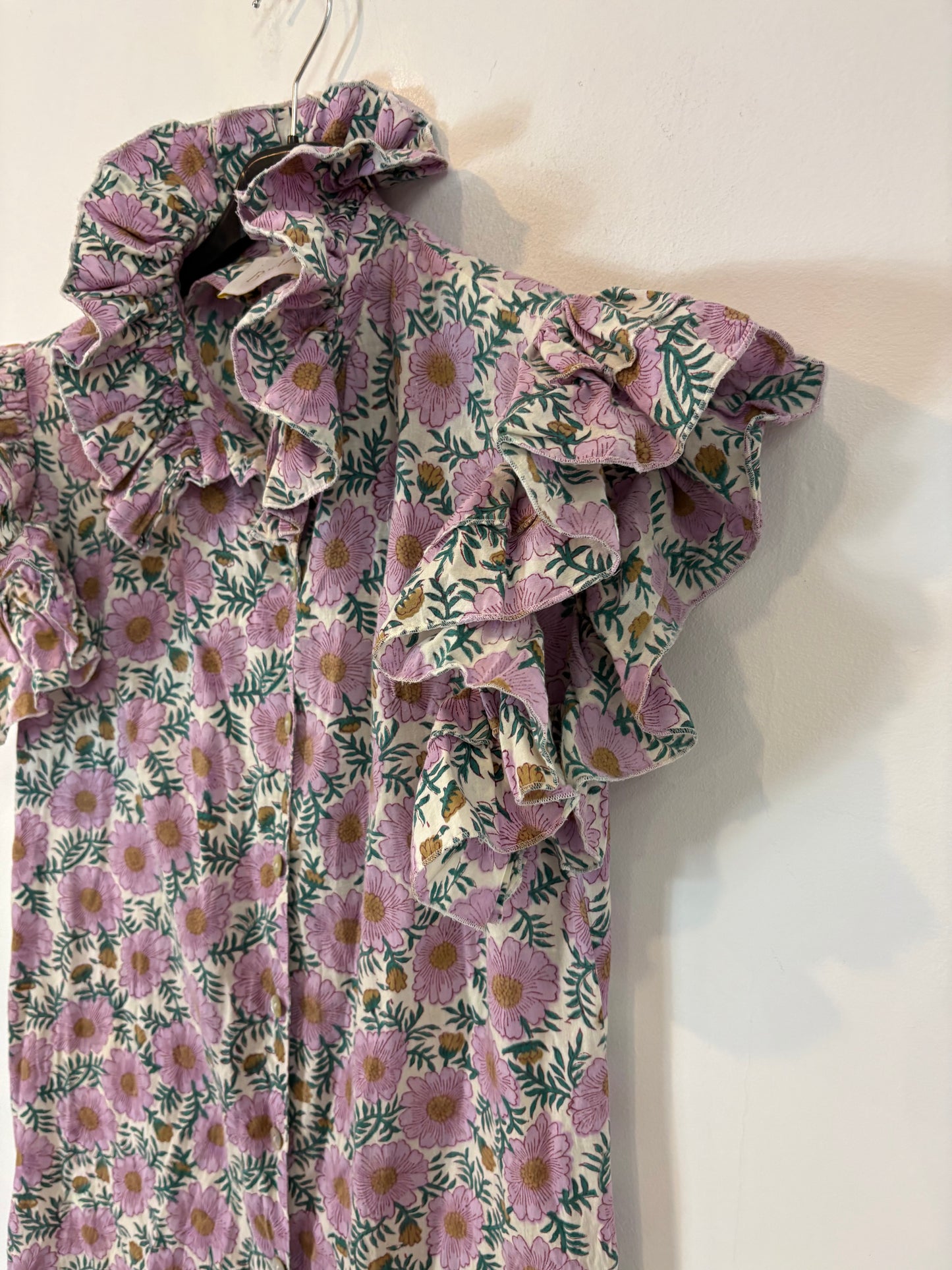 BYAN. Vestido volantes flores T.s