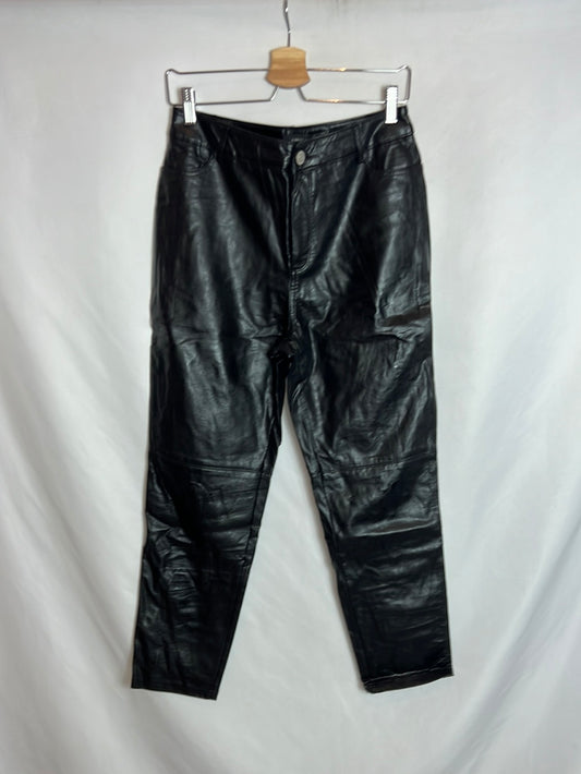 CORTEFIEL. Black waxed trousers. Size 40