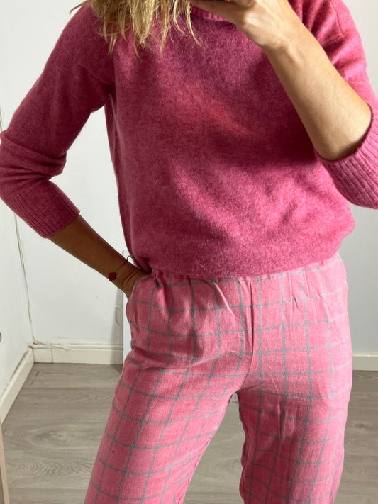 MASSIMO DUTTI. Jersey rosa cuello alto T.s