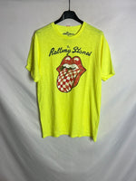 THE ROLLING STONES. Camiseta flúor  logo. T M