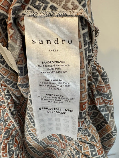 SANDRO. Vestido estampado tablas