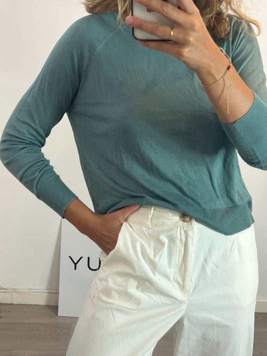 ZARA. Jersey fino verde agua. T M
