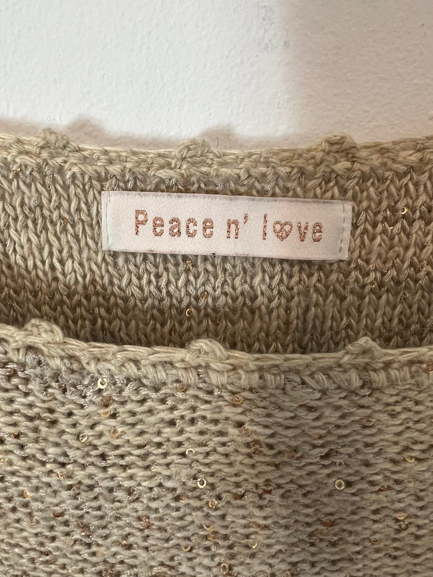 PEACE N' LOVE. Beige sequin sweater Your(s)