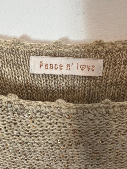 PEACE N' LOVE. Beige sequin sweater Your(s)