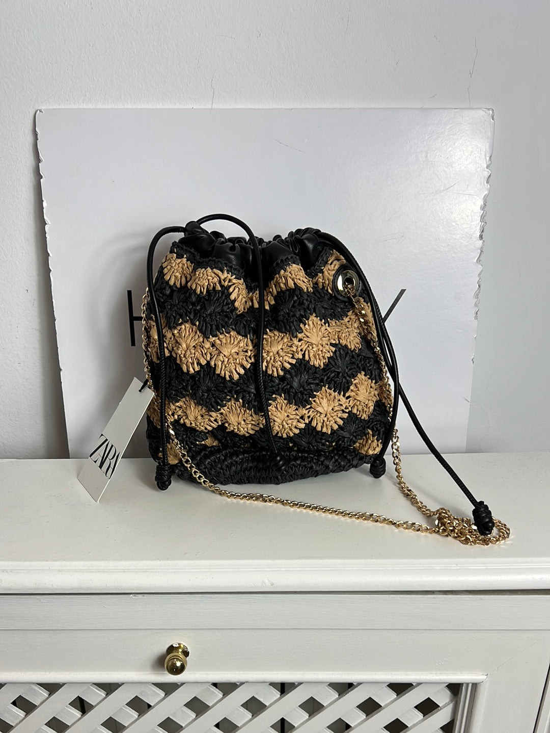 ZARA. Bolso rafia saco