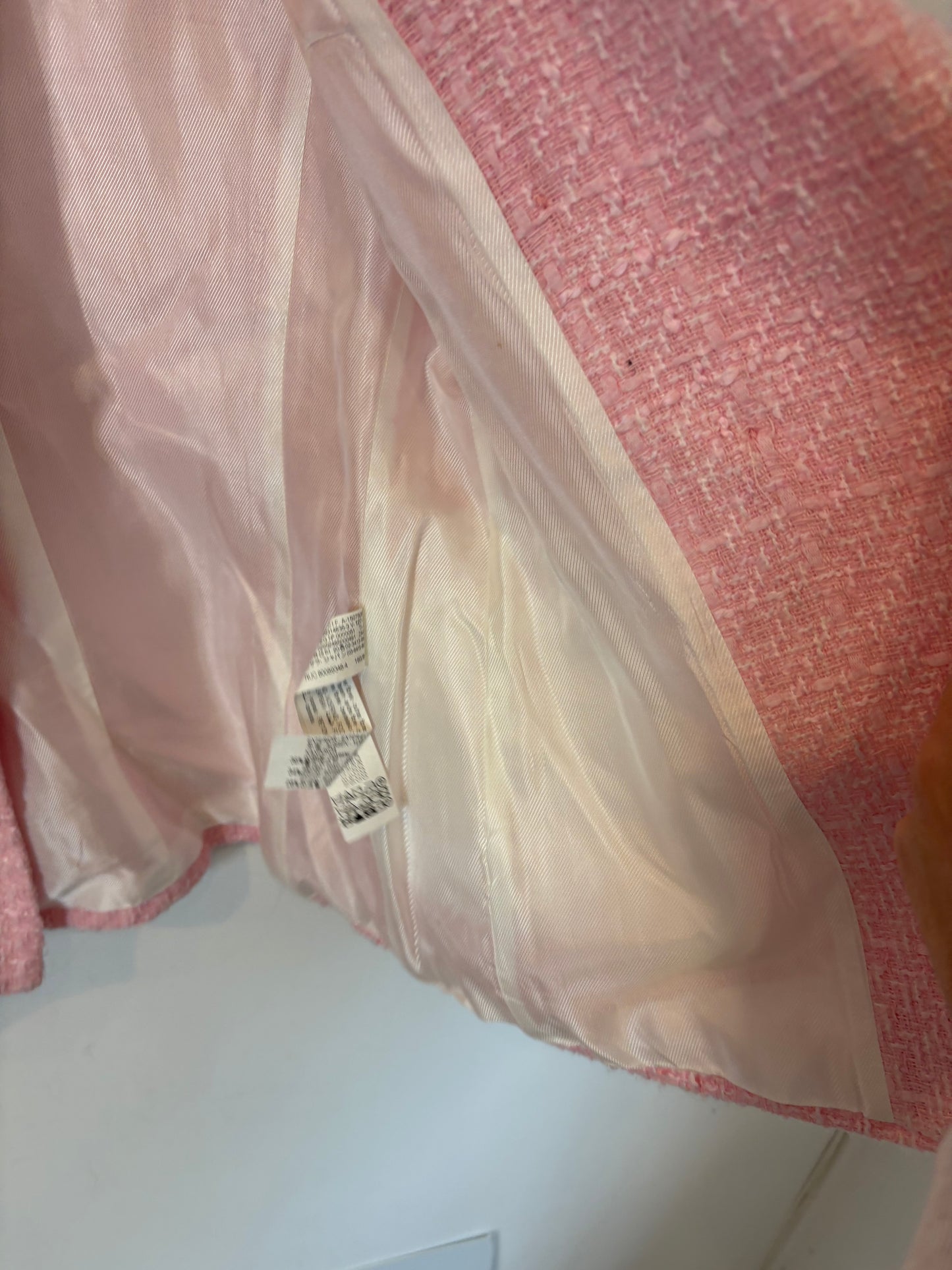 ZARA. Blazer tweed rosa. T XS