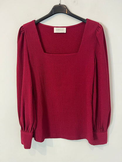 POLIN ET MOI. Burgundy Ts texture top