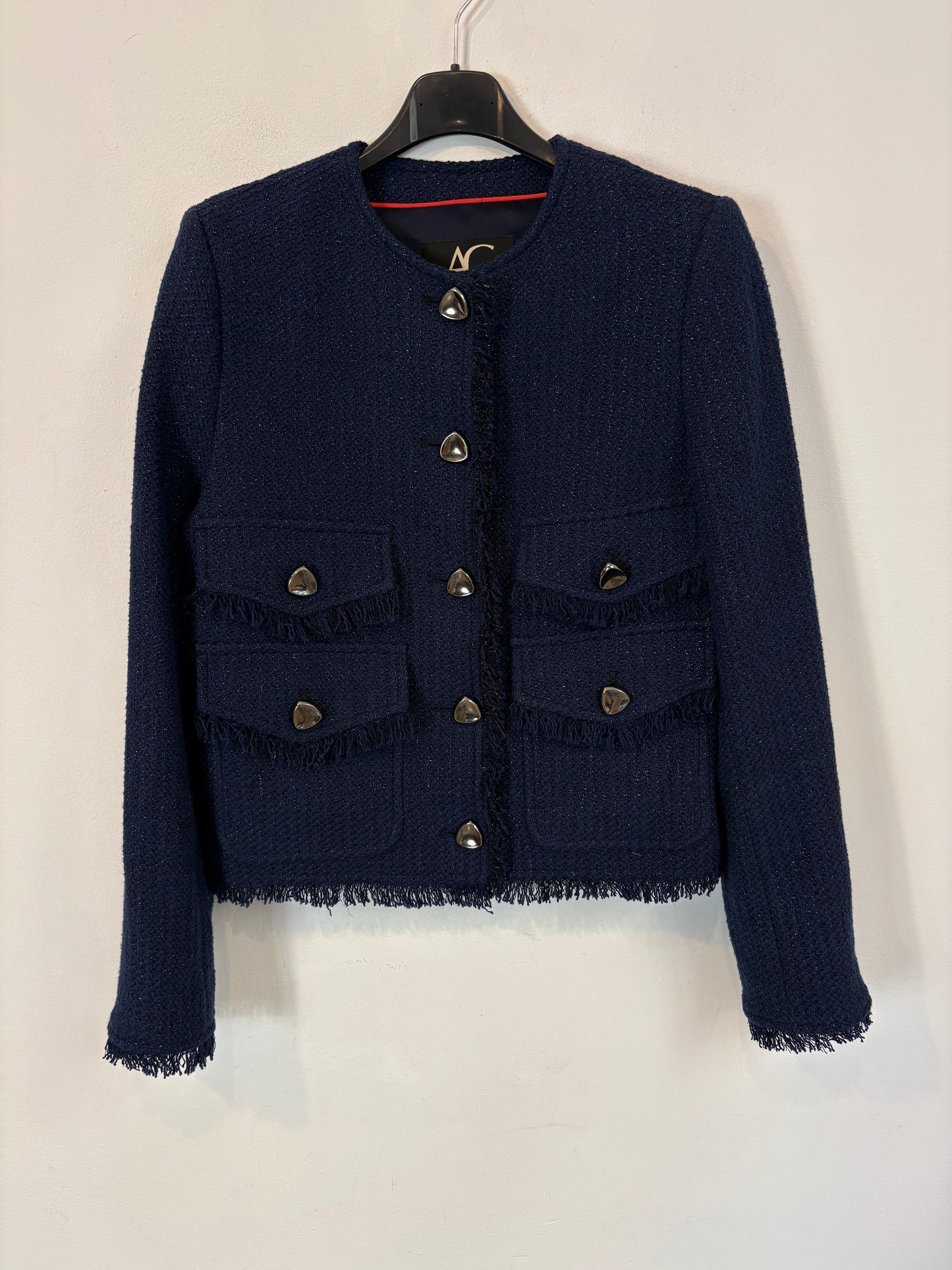 AC by ALBA CONDE. Chaqueta azul tweed