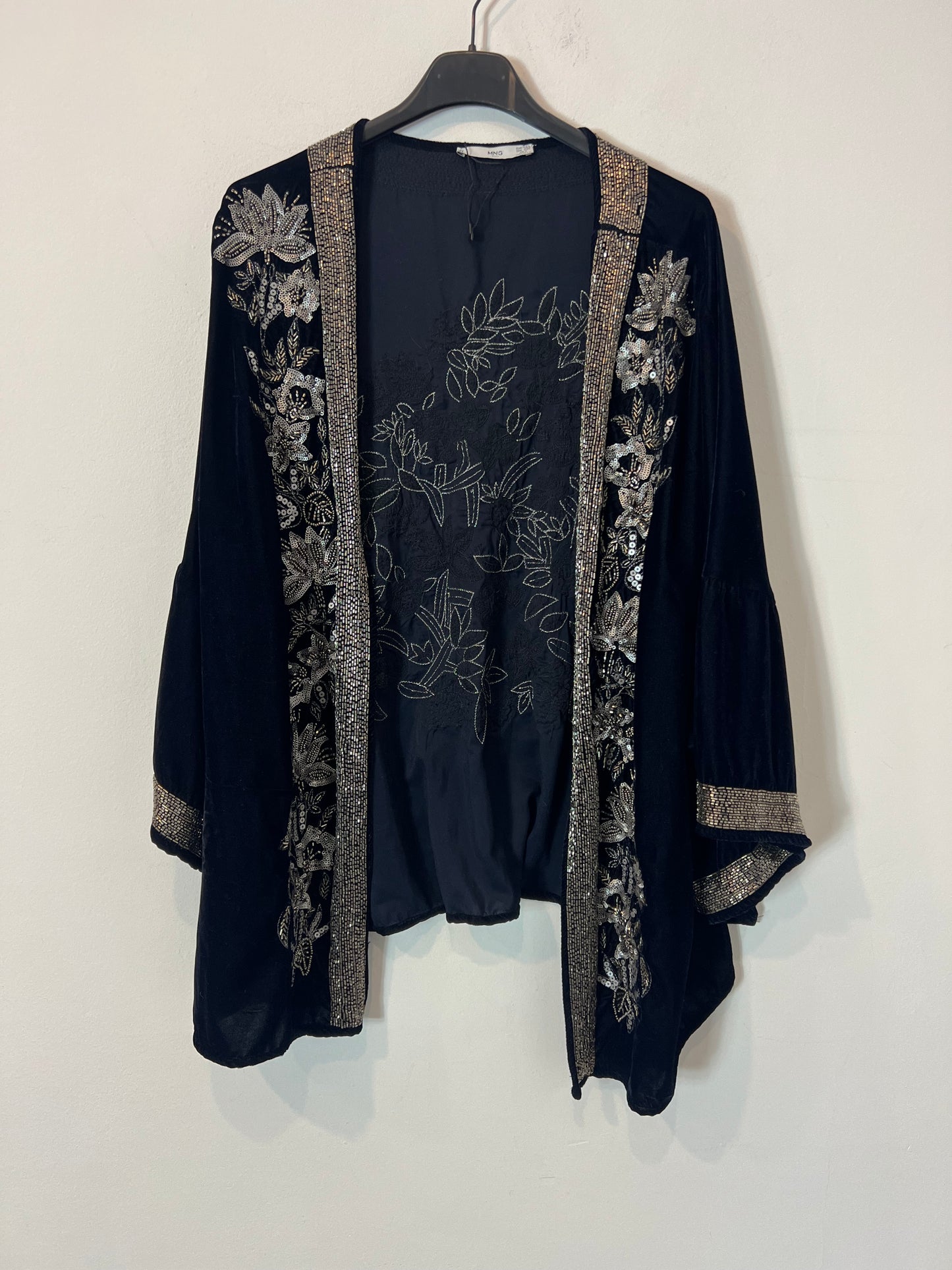 MANGO. Kimono terciopelo pedrería TU(s/m)
