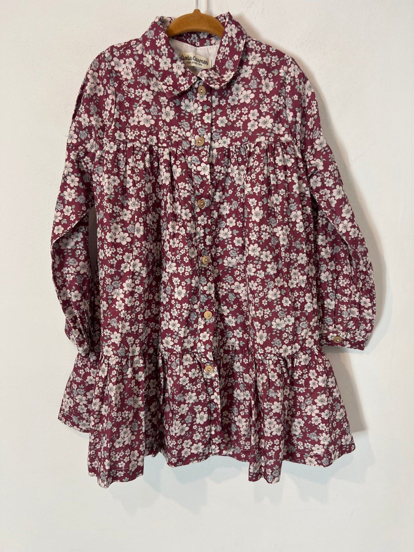DOÑA CARMEN. Vestido estampado abotonado flores T 5 años