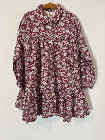 DOÑA CARMEN. Vestido estampado abotonado flores T 5 años