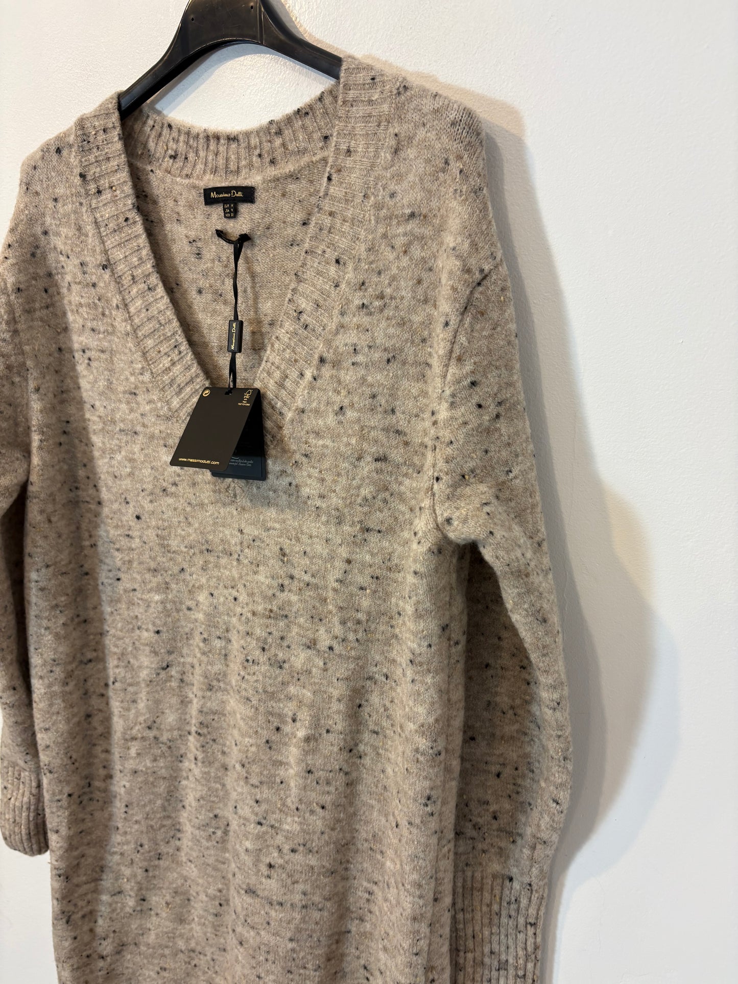 MASSIMO DUTTI. Vestido punto jaspeado con lana