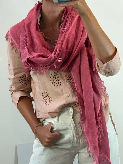ZADIG & VOLTAIRE. Pañuelo rosa algodón