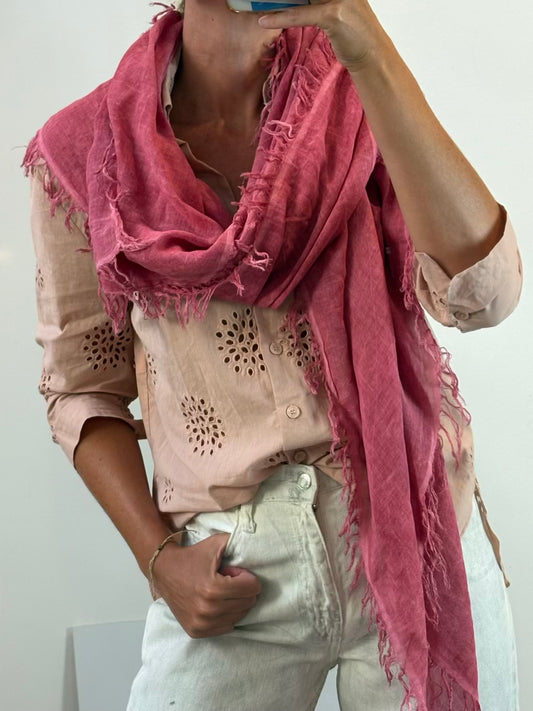 ZADIG & VOLTAIRE. Pañuelo rosa algodón