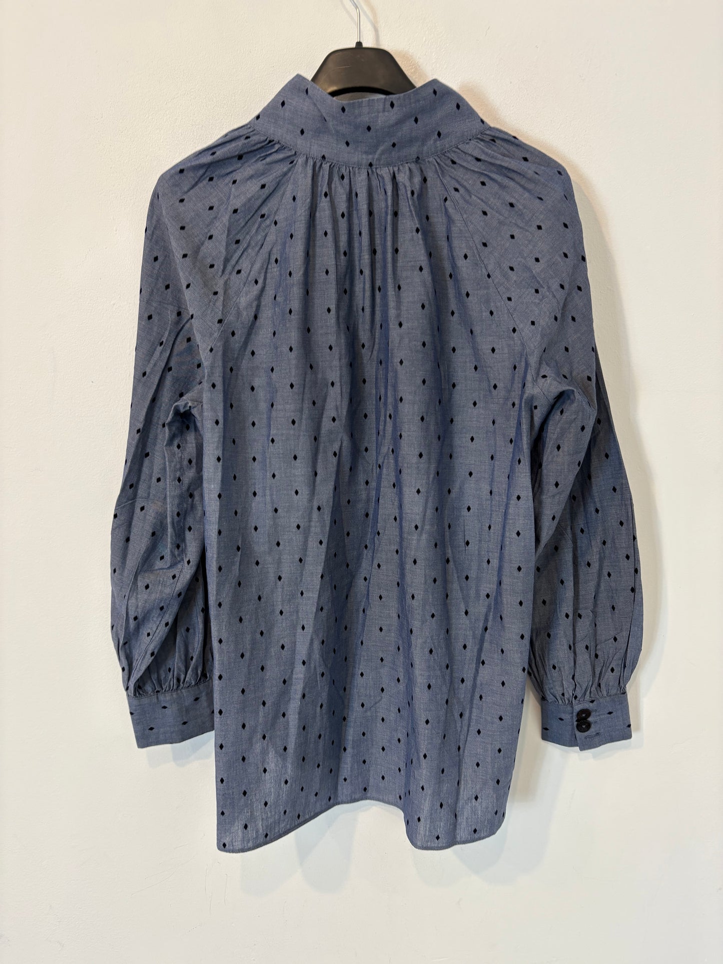 MASSIMO DUTTI. Blusa algodón rombos. T 34