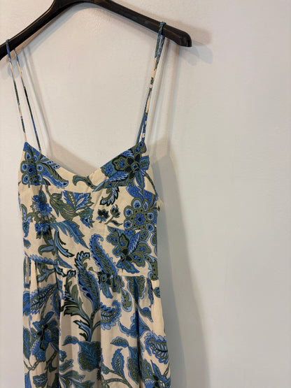 ZARA. Vestido midi estamapdo azules. T S