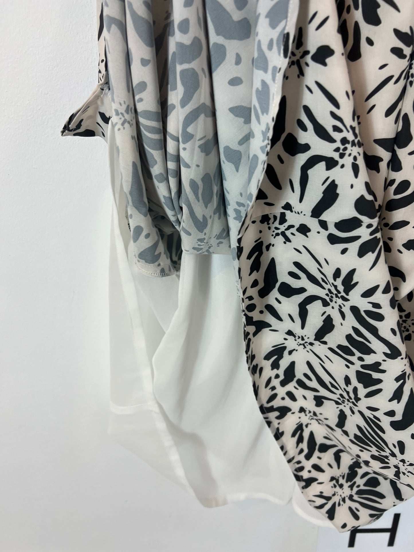 CHERUBINA. Long printed dress with gathered trim. TM