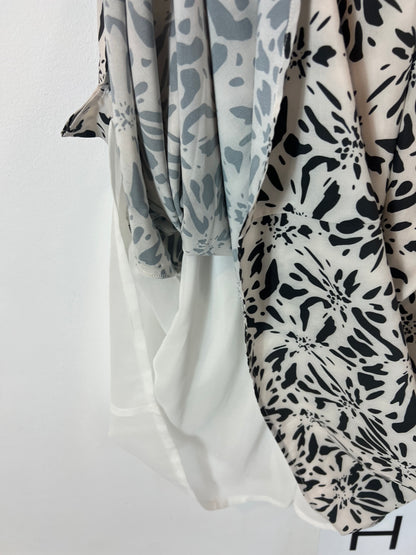 CHERUBINA. Long printed dress with gathered trim. TM