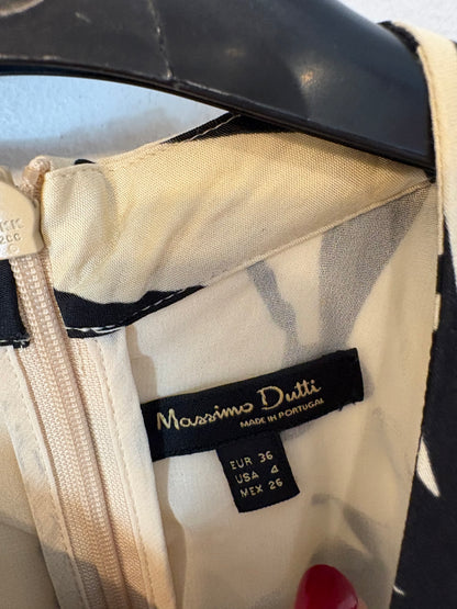 MASSIMO DUTTI. Vestido midi halter estampado