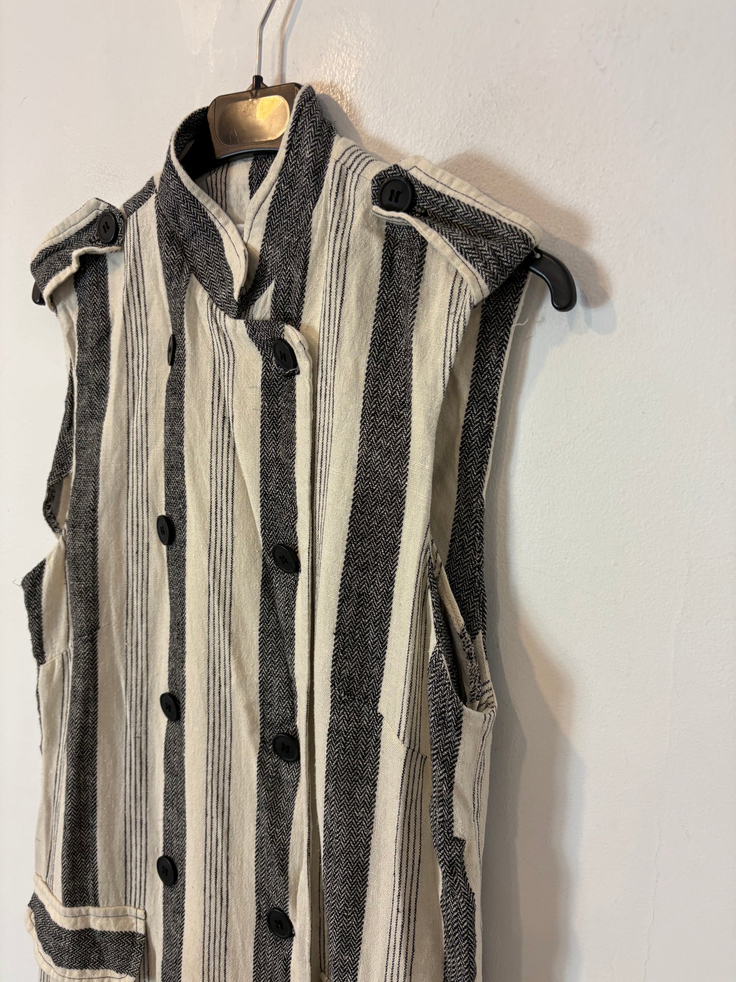 BYAM. Chaleco/vestido rayas lino