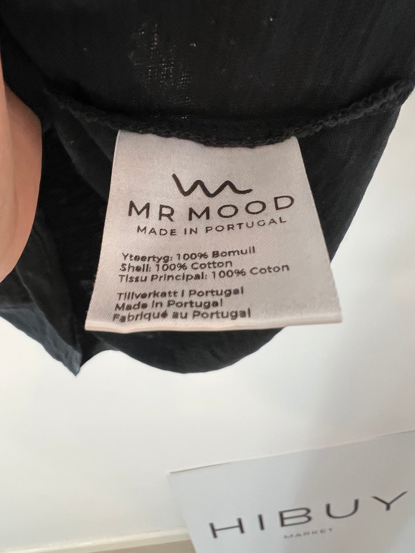 MR MOOD. Camiseta negra logo son mangas. T L