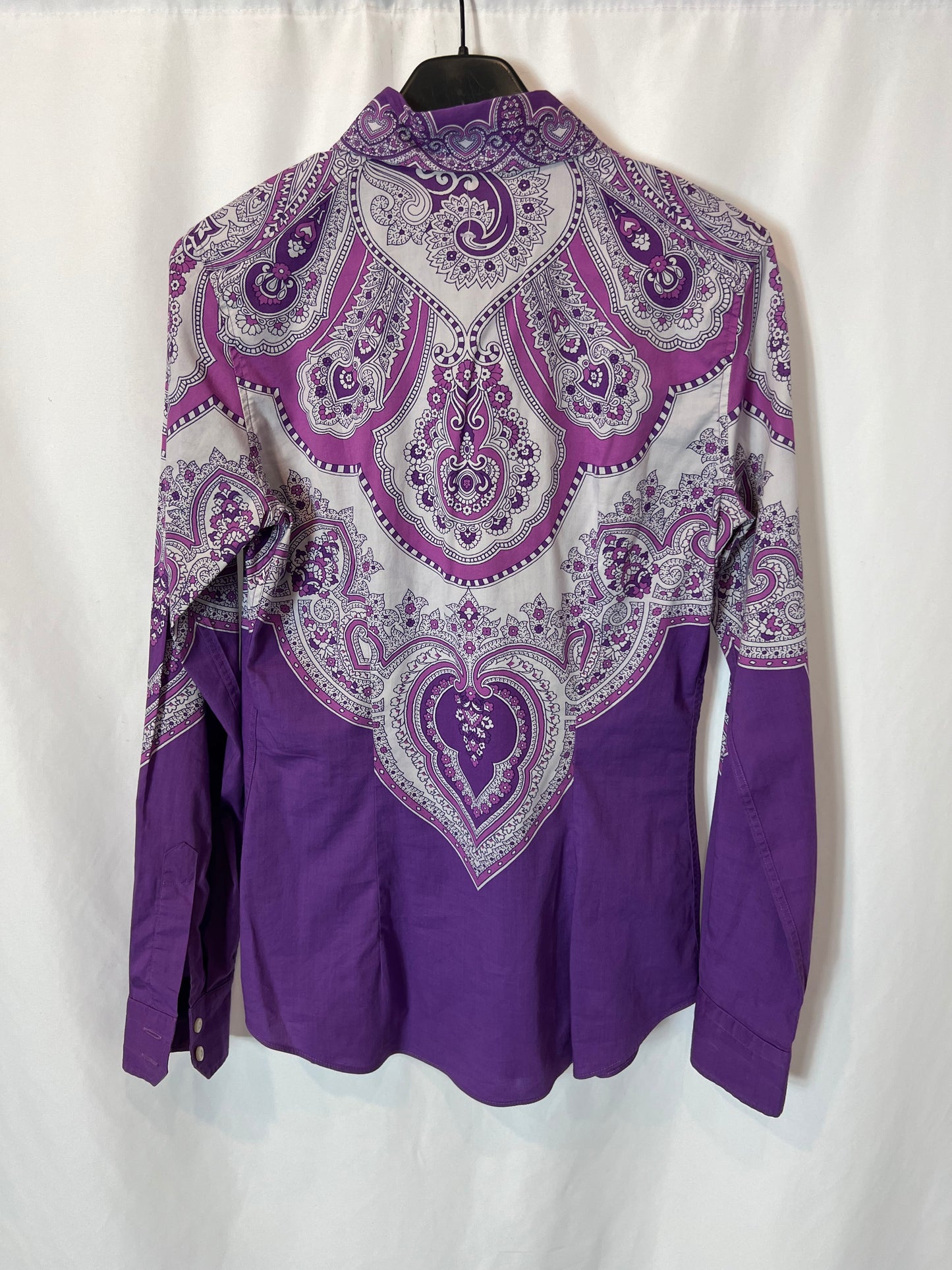 ETRO. White floral purple shirt S.38(xs)