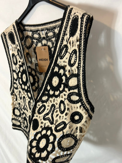 OTRAS. Chaleco bicolor troquelado. T S