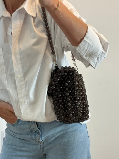 ZARA. Bolso gris saco bolas