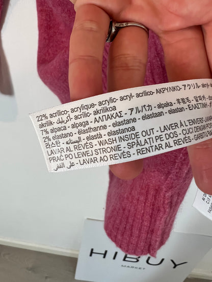 MASSIMO DUTTI. Jersey rosa cuello alto T.s