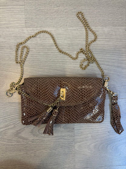 OTRAS. Bolso piel marrón doble asa