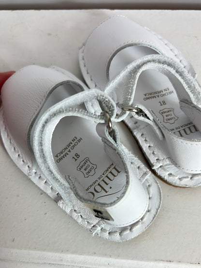 MIBO. White leather Menorcan sandals. Size 18