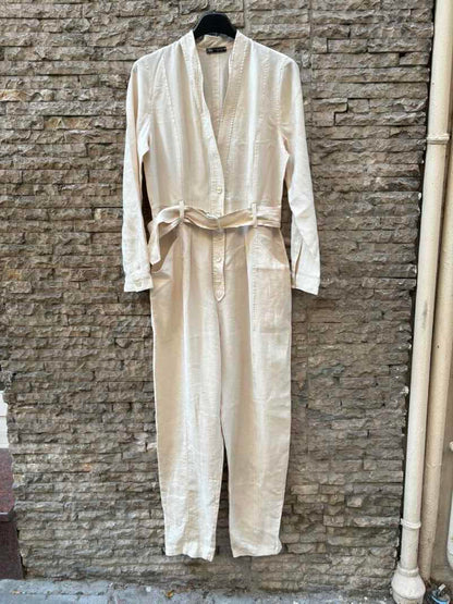 ZARA. Mono largo beige fluido