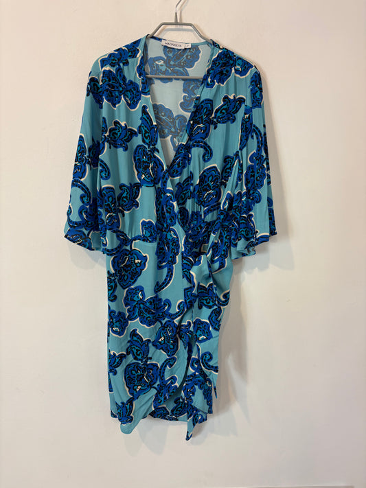 MAGNOLYA. Vestido corto cruzado azules