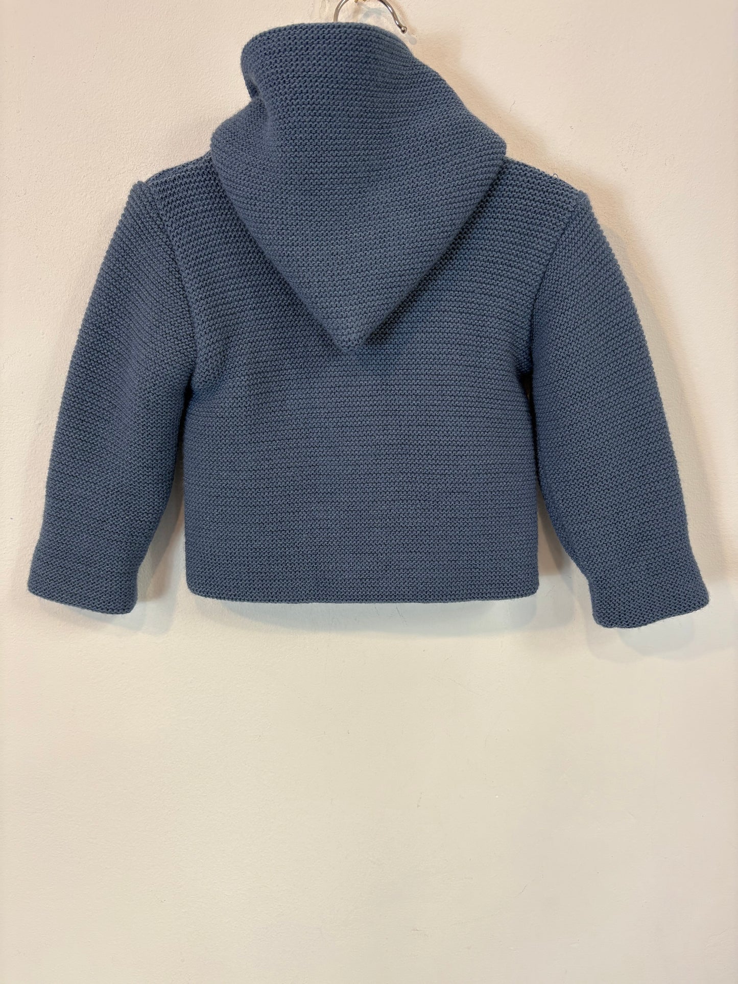 SARDON. Chaqueta punto capucha azul. T 12 meses