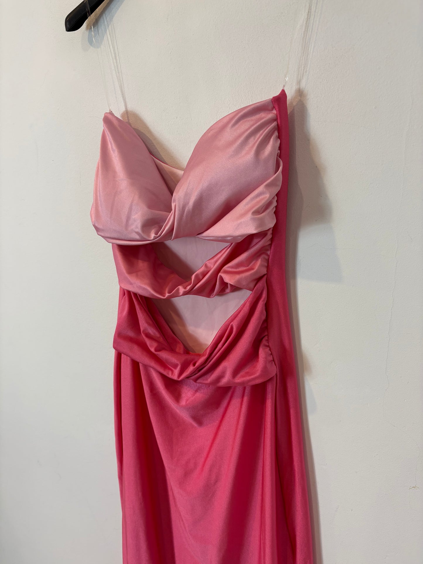 BAOBAB. Vestido rosa largo abertura