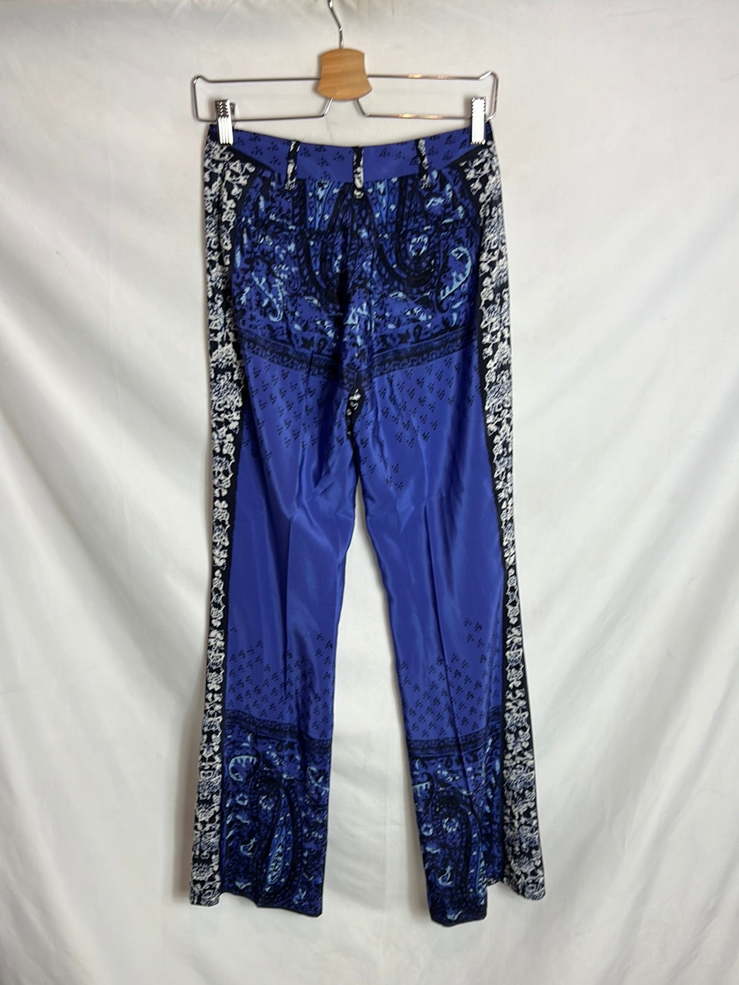 ETRO. Pantalones estampado anchos azules T.42(36)