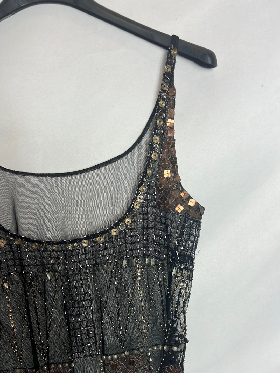 OTRAS. Top semitransparente abalorios. T M