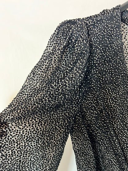 BA&amp;SH. Black polka dot velvet dress. Size 2 (M)