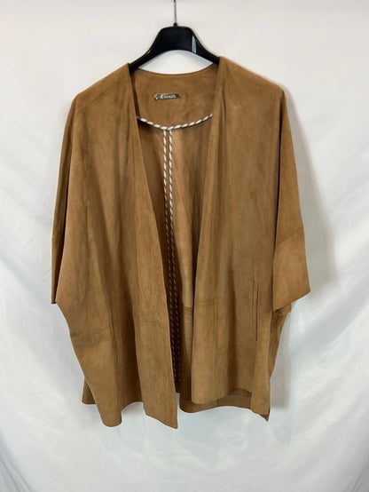 MASSIMO DUTTI. Chaqueta beige piel. T M
