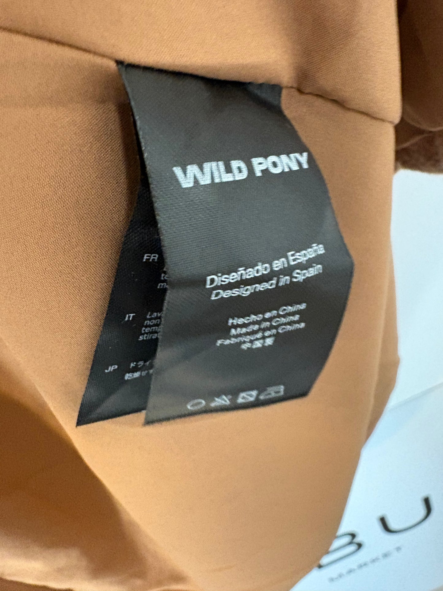 WILD PONY. Abrigo camel largo con lana