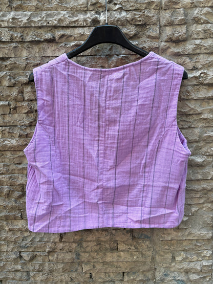 NOON. Lilac striped vest. XS