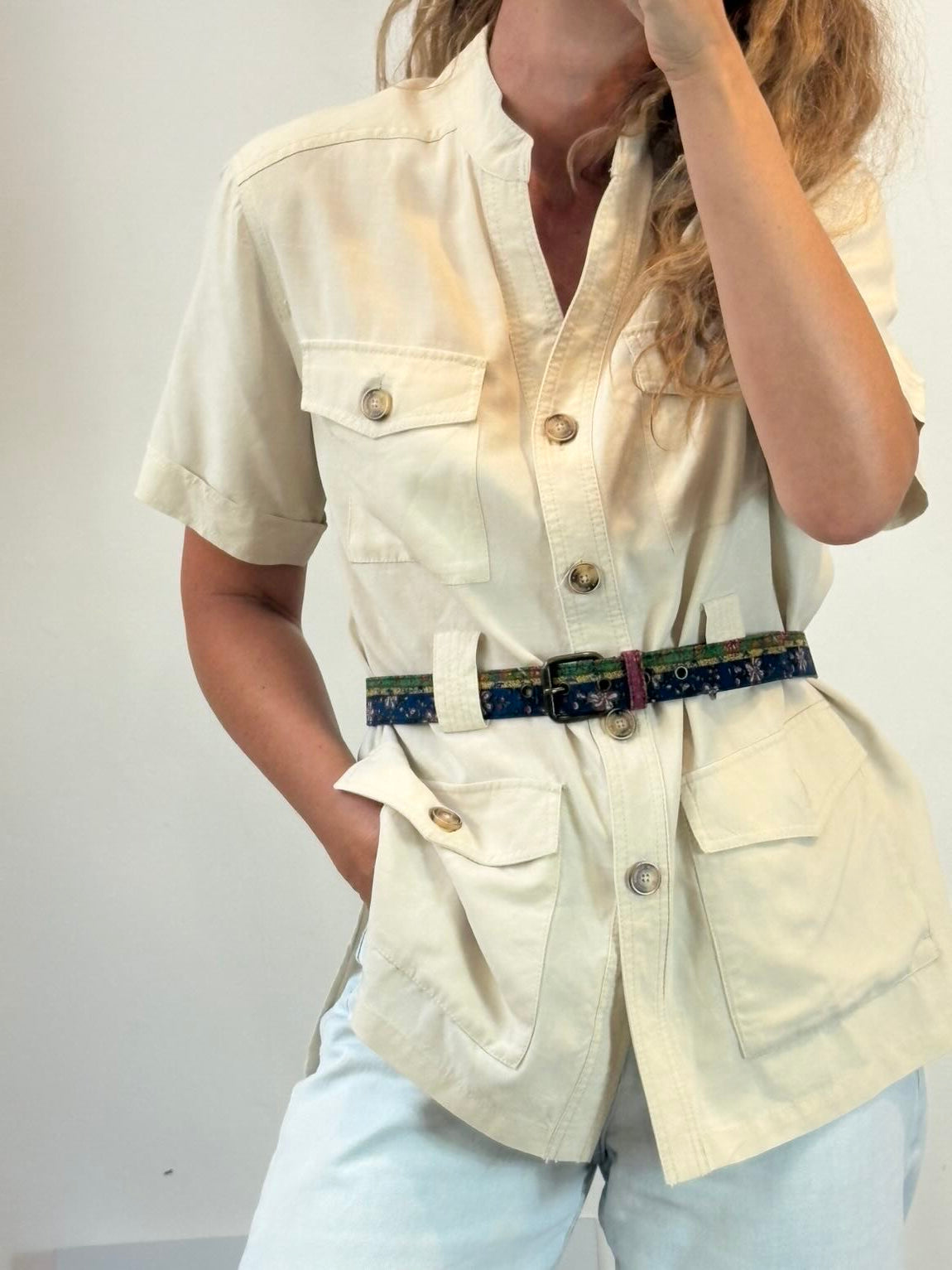 LLOYD'S . Camisa sahariana beige