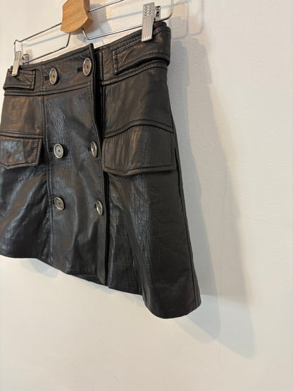 ZARA.Falda cruzada piel