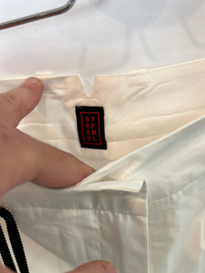 STEFANEL. White wide-leg trousers, size 34